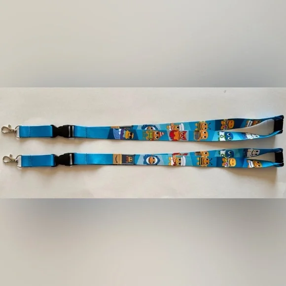Amazon Peccy Lanyard Set of 2 Blue Breakaway Bee Construction Worker Pizza Maker - Picture 2 of 3
